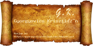 Gyorgyovics Krisztián névjegykártya